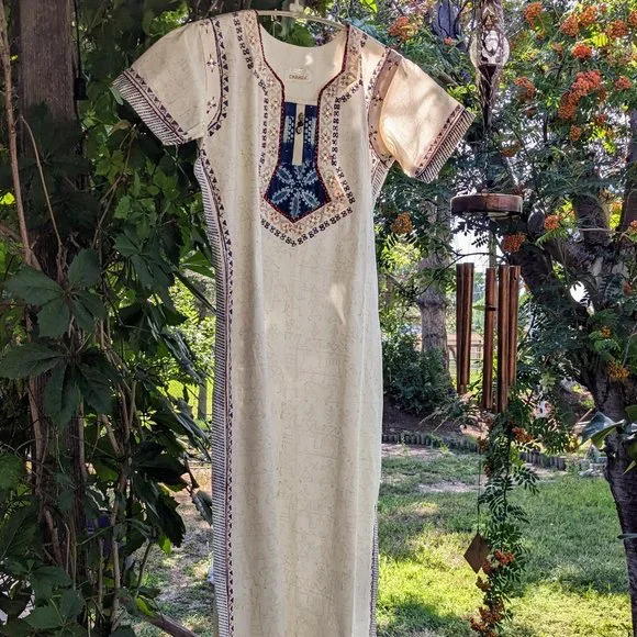 CHAHEK of India- Hand Batiked Full-Length Tunic - Picture 1 of 16